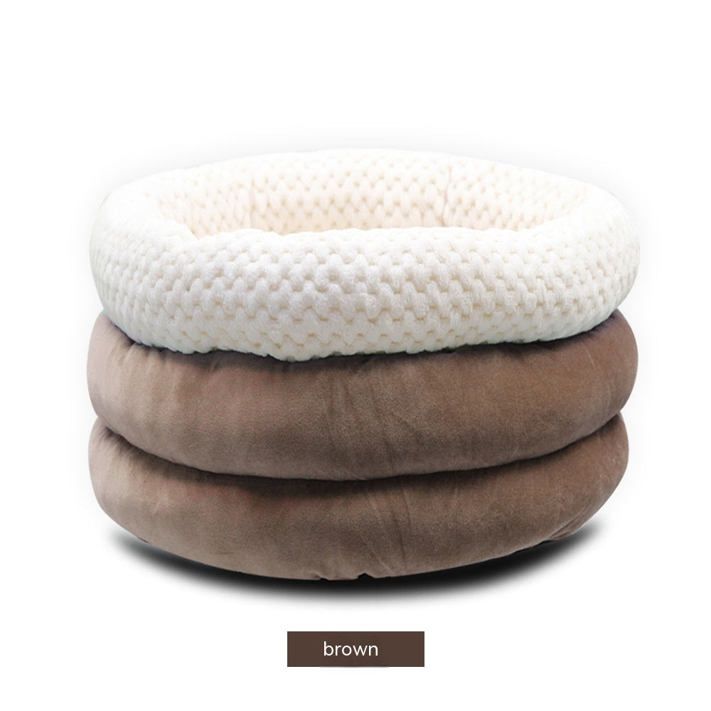 The Ultimate Comfort for Your Furry Friends: Pet Semi-Closed Round Ice Velvet Sleep Bed