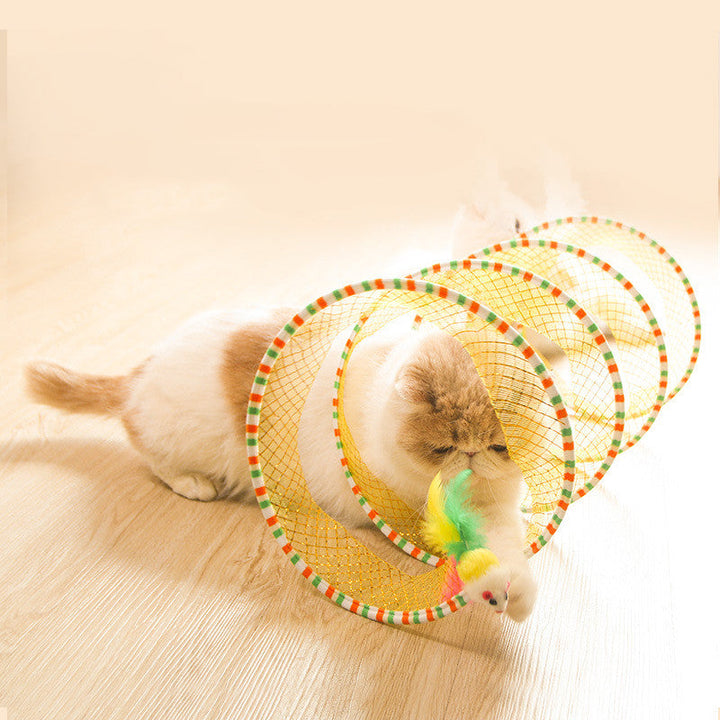 Discover the Joy of Playtime with the Pet Foldable Tunnel Storage Toy