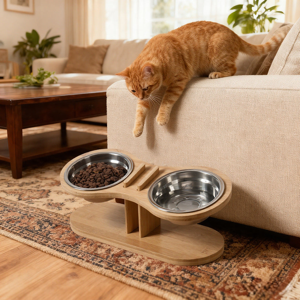 Enhance Your Pet's Dining Experience with Our Adjustable Tilted Pet Feeding Bowl Stand